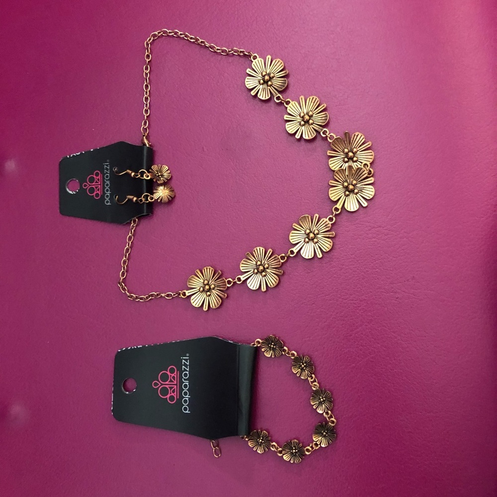 Paparazzi necklaces, earrings, and bracelet